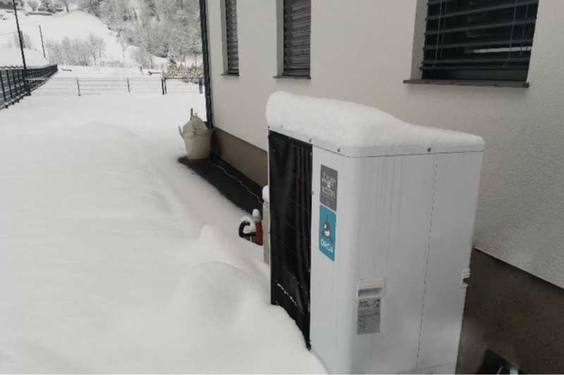 Montaža toplotne črpalke sredi zime